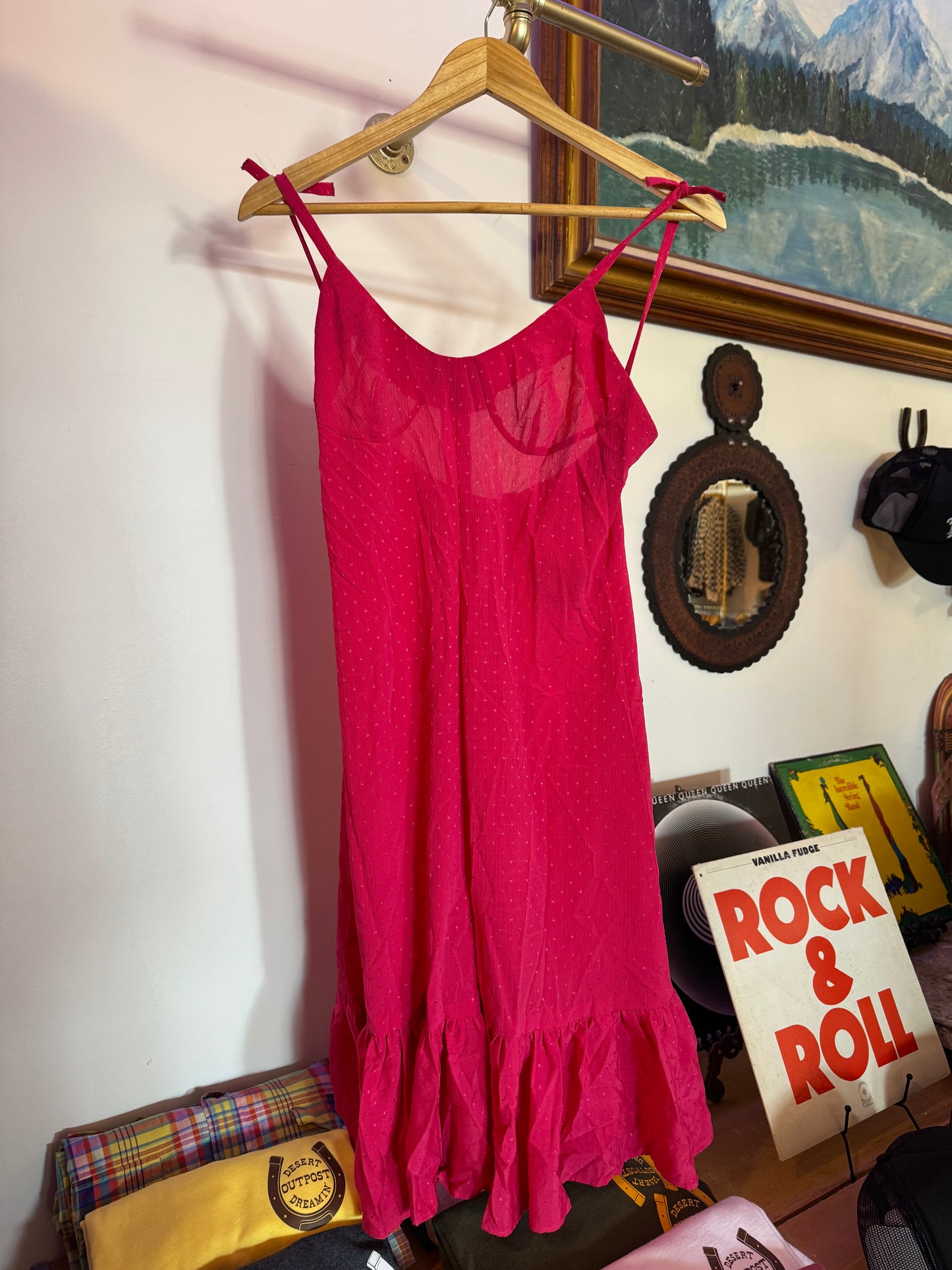 70s pink mini dress Sz XS - S