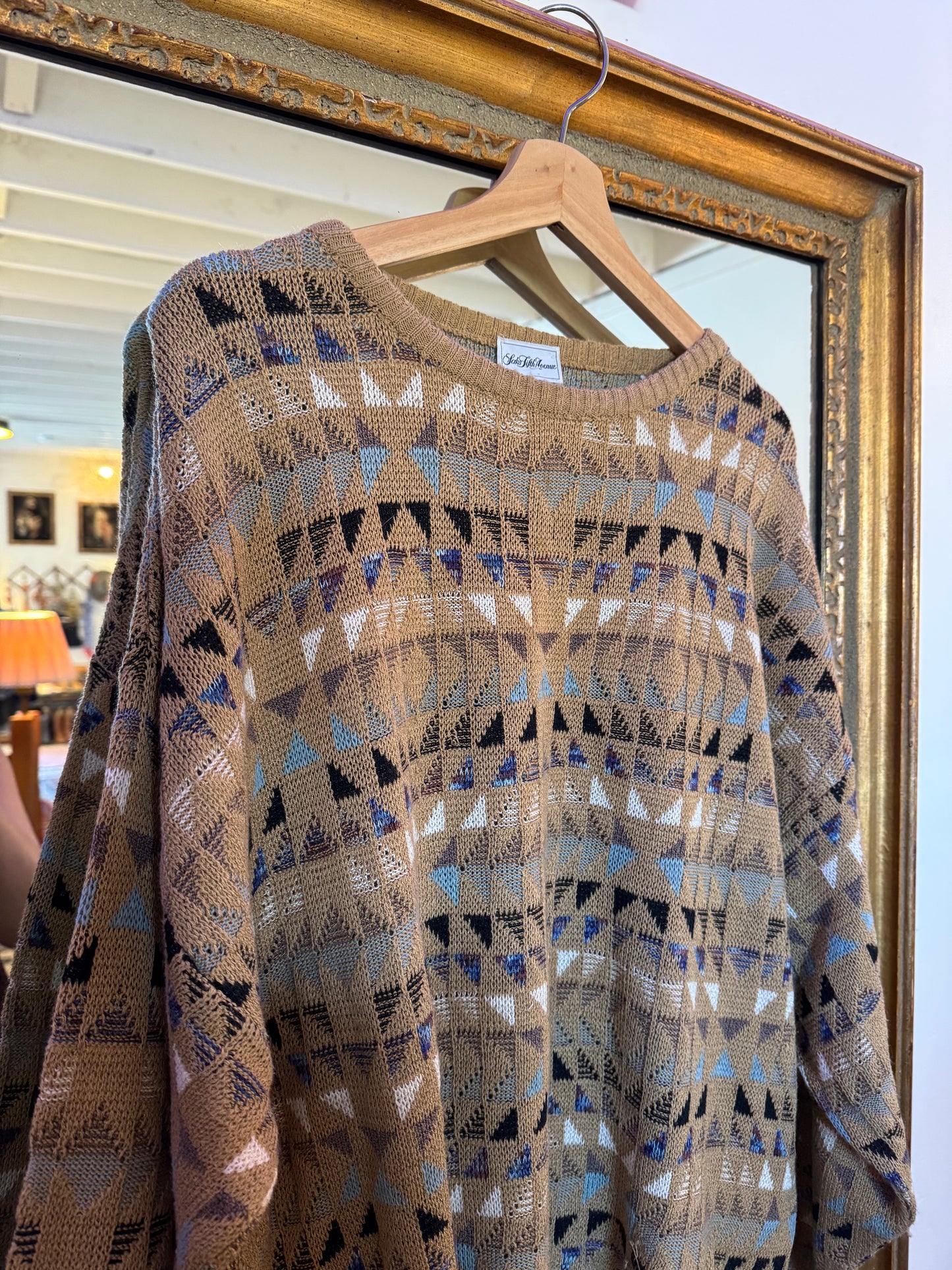 Vintage Sax knit sweater Sz L