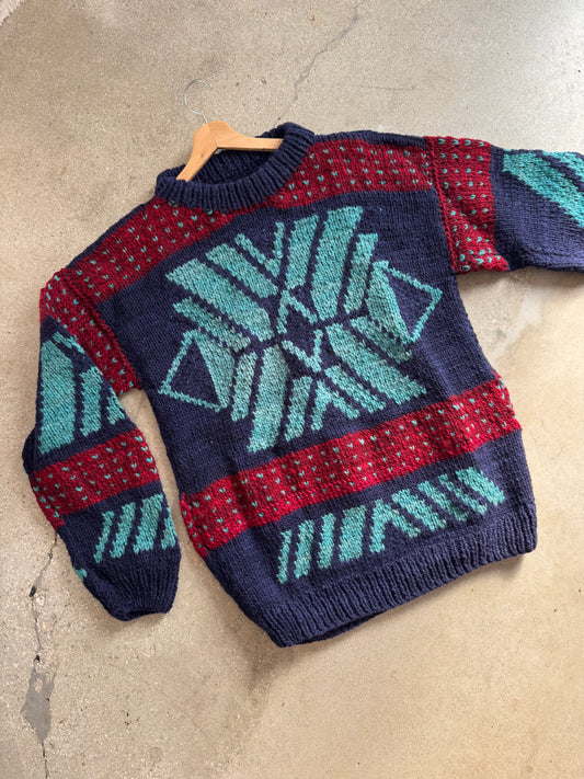 Vintage Woven Southwestern Cowichan Sweater