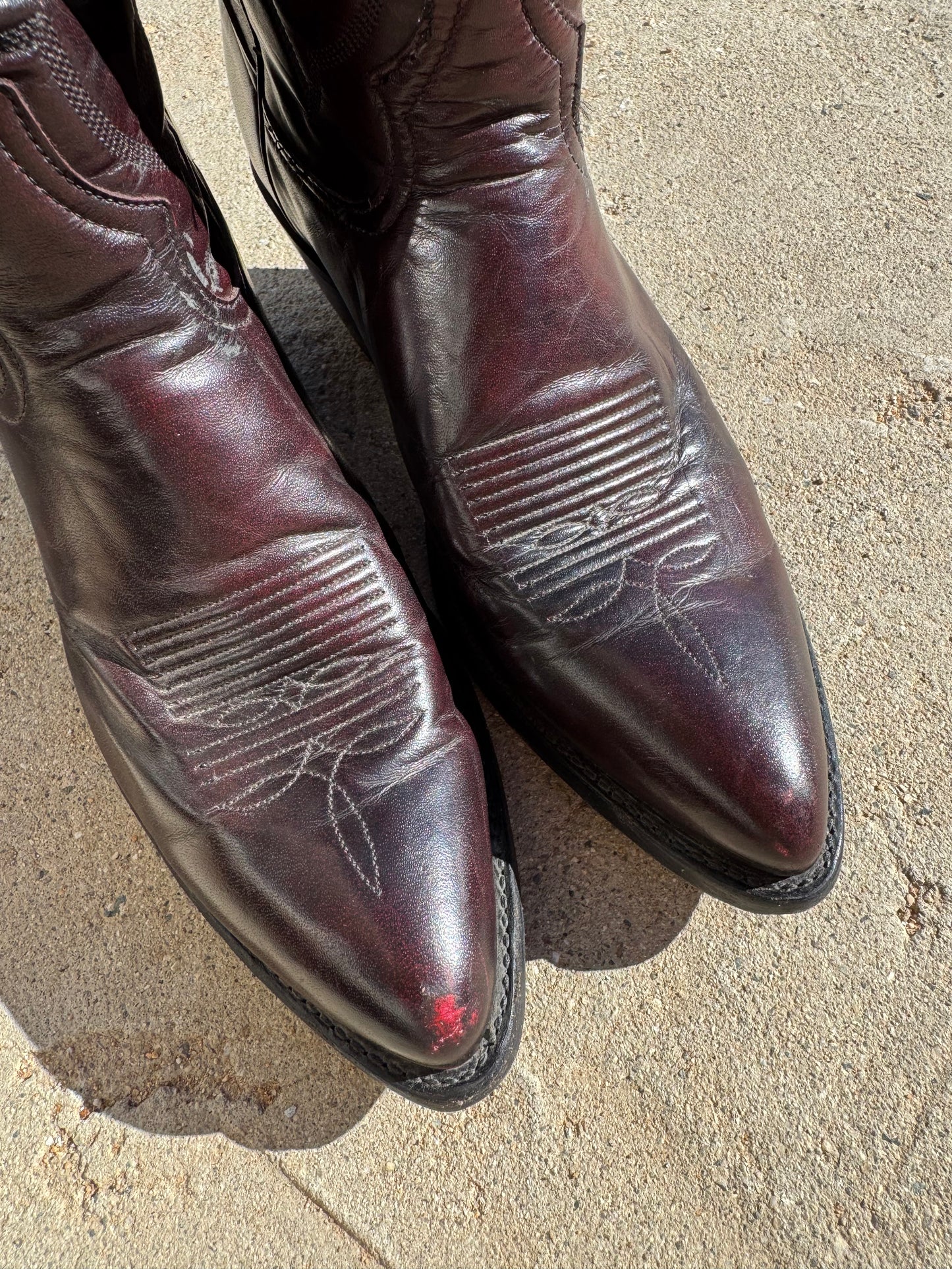 1970s Tony Lama Oxblood Cowboy Boot