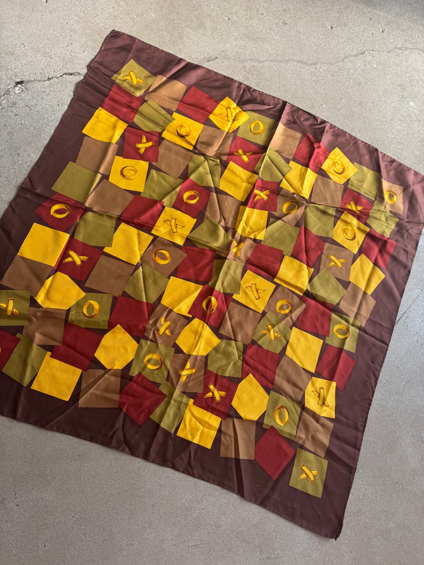 1990s Pablo Picasso “X’s and O’s” Silk Scarf