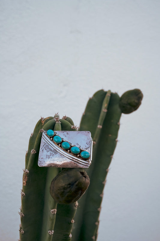 Vintage Sterling Silver & Turquoise Buckle