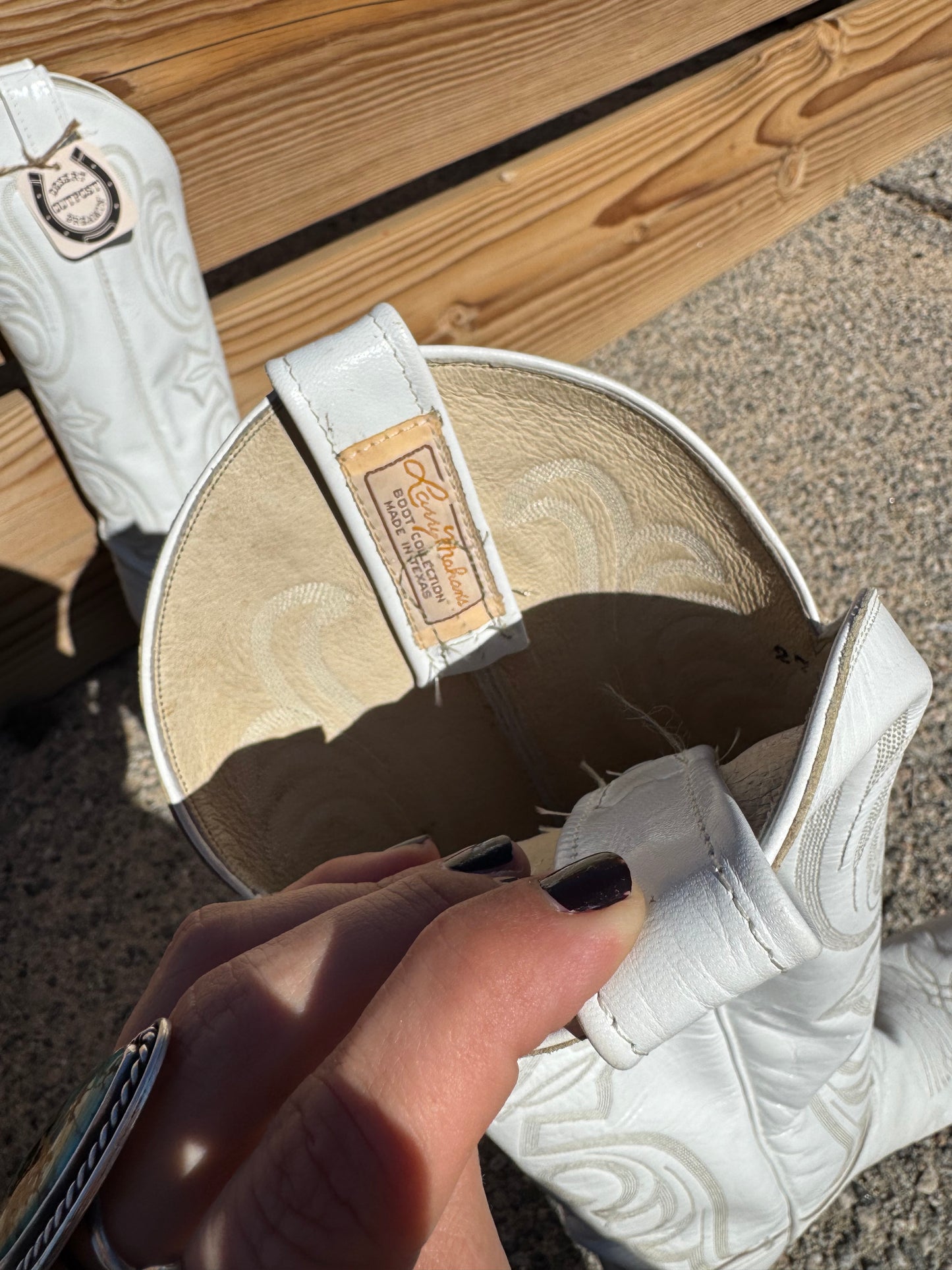 1970s Larry Mahan White Cowboy Boots