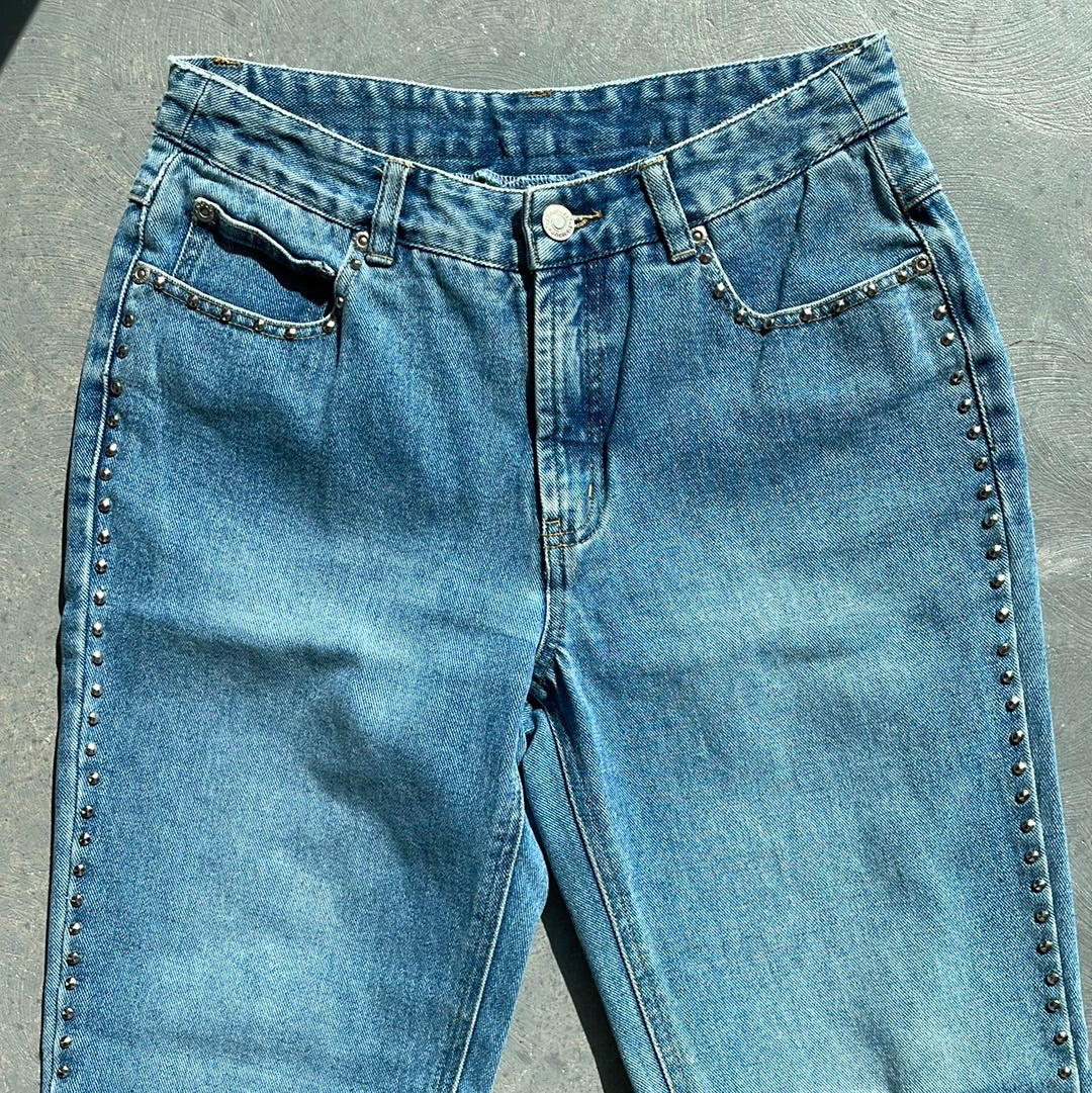 Vintage denim studded pants Sz S - M