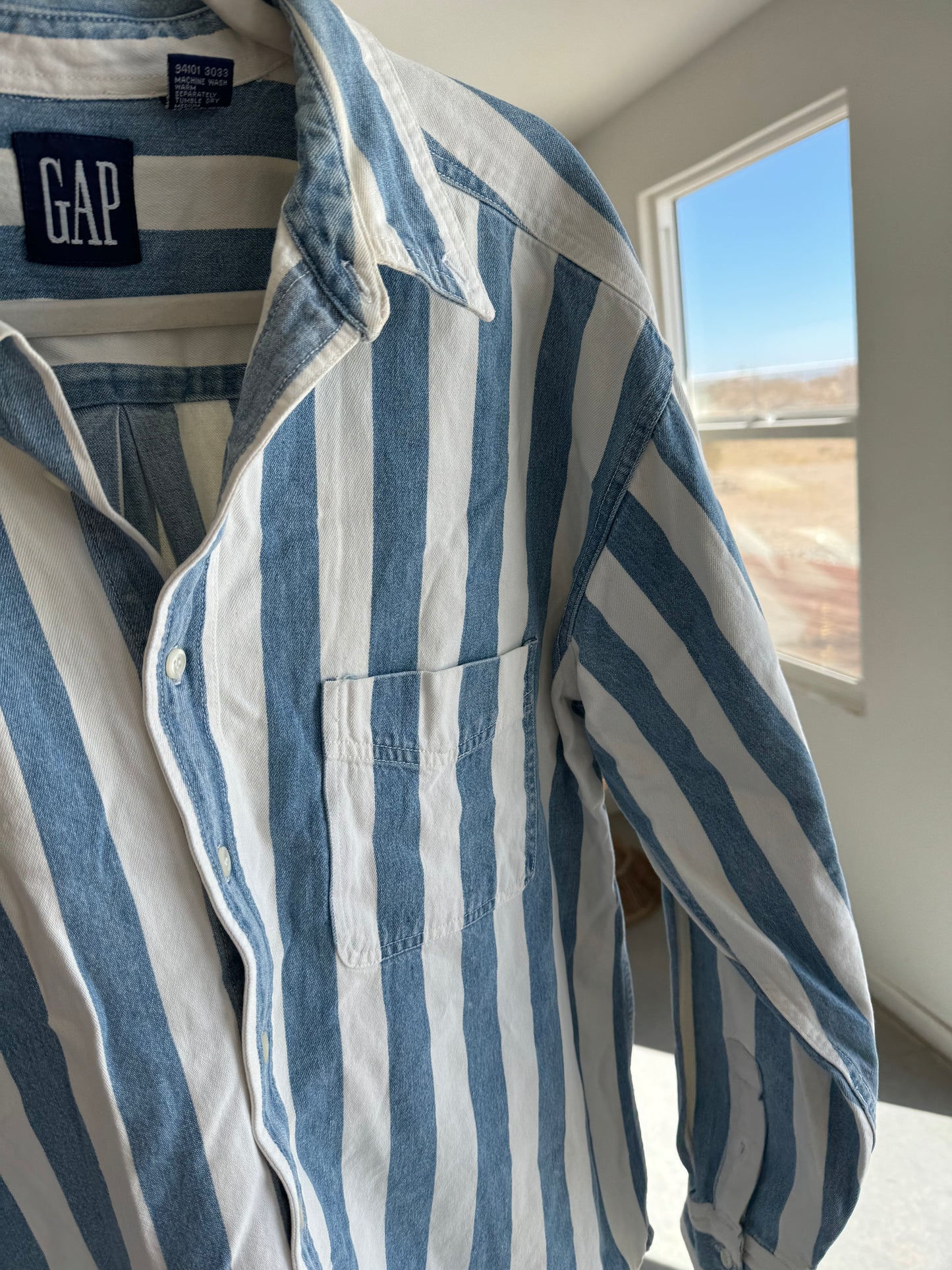 90s Cotton GAP Stripe Button Up Sz L