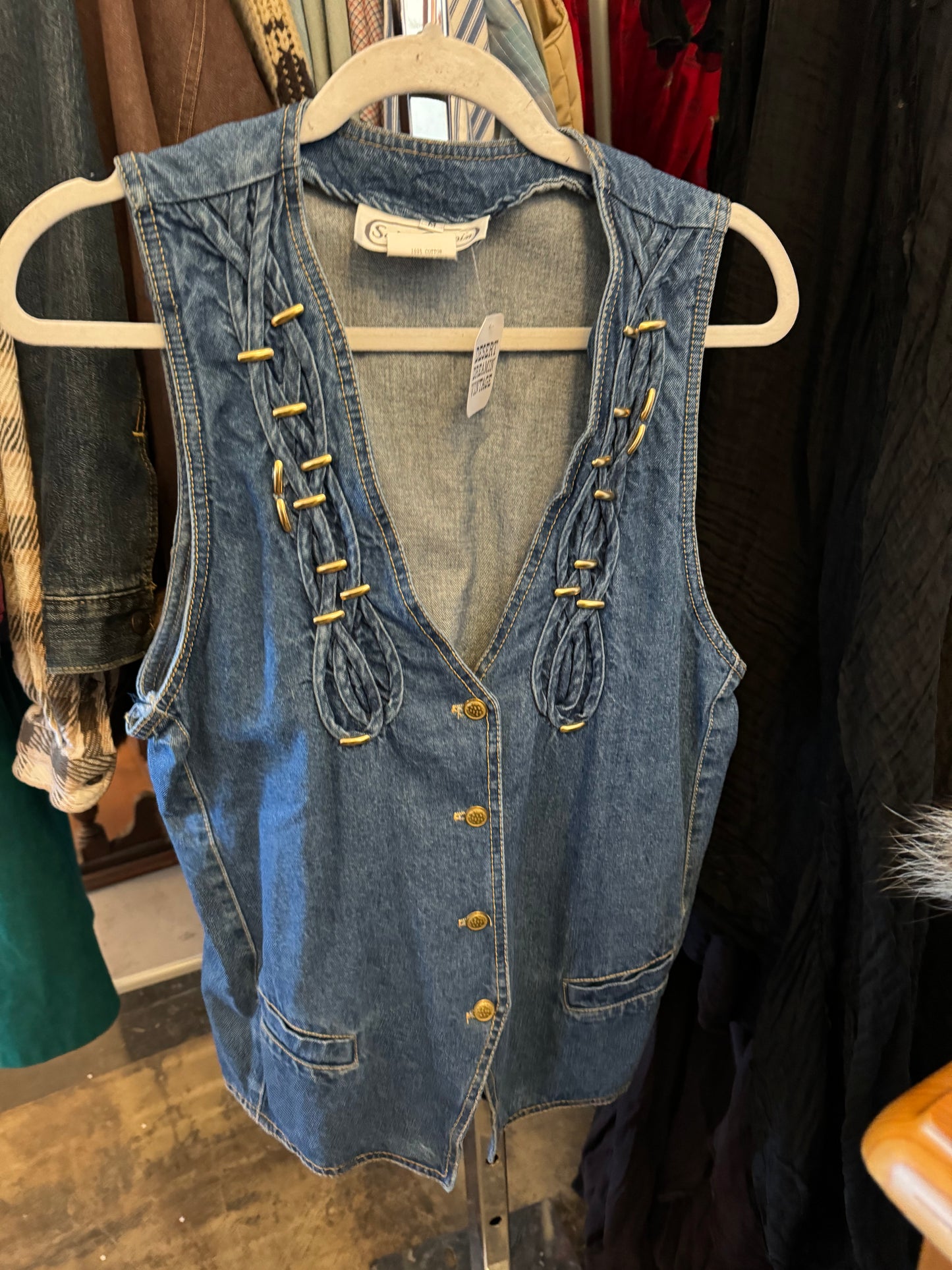 Vintage Denim Vest Sz M