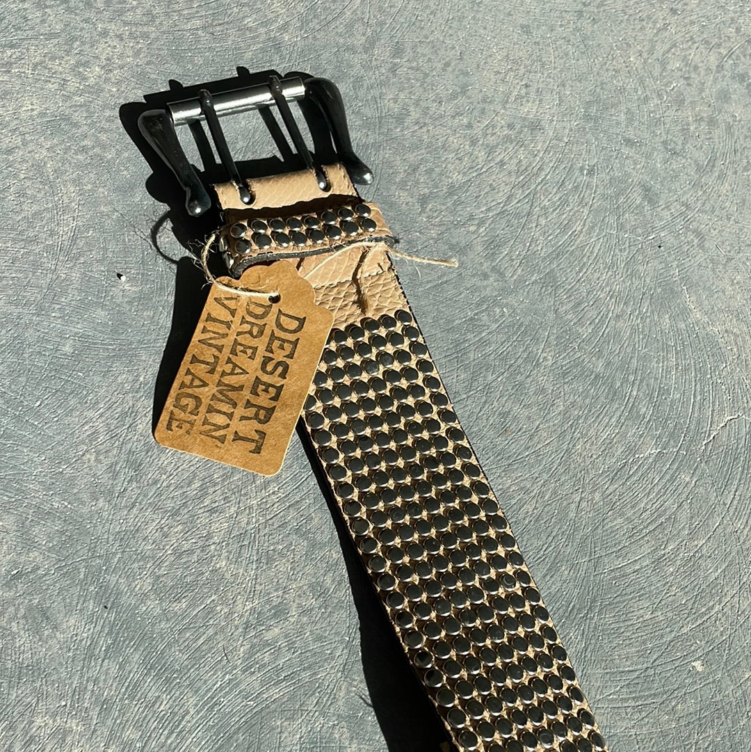Vintage studded leather belt Sz S
