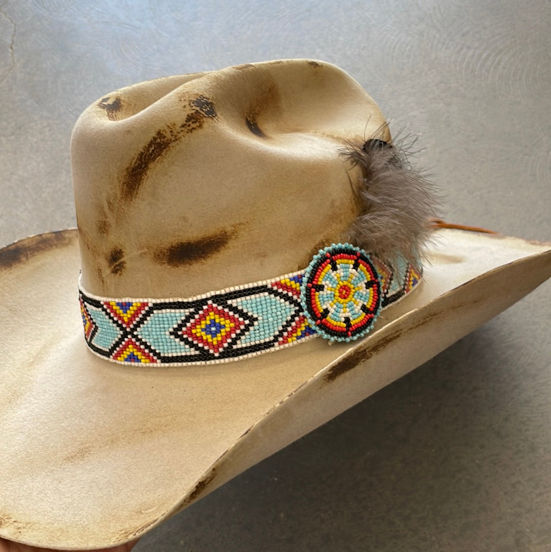Vintage Stetson with native beads