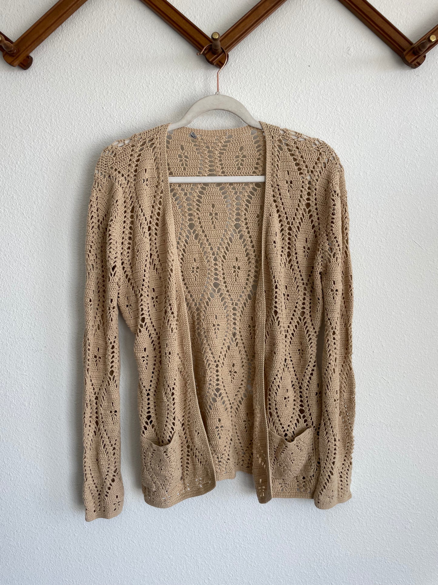 90s crochet open knit Sz S