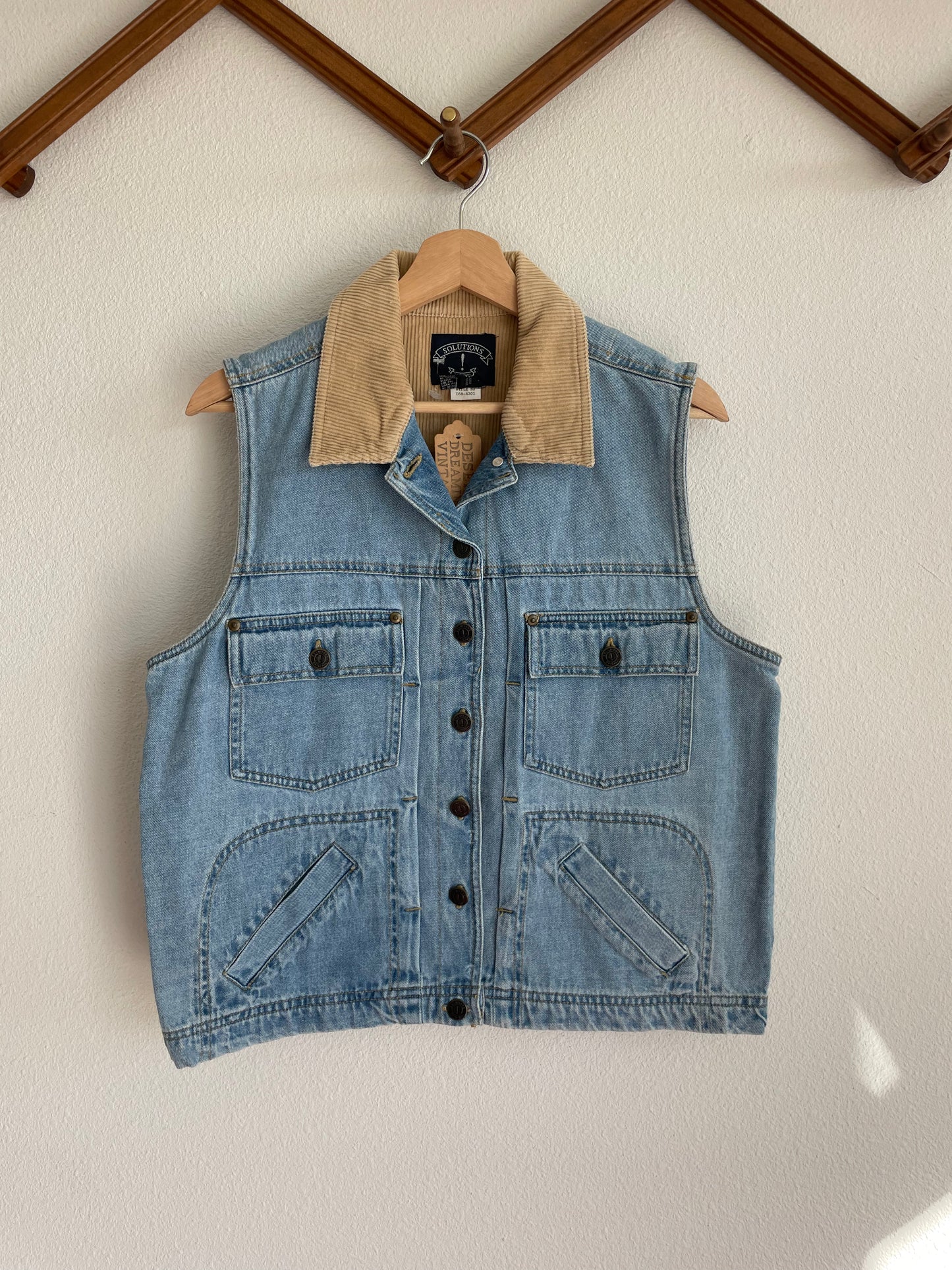 90s Denim + Corduroy Vest