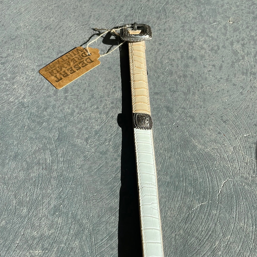 Vintage Brighton leather white belt Sz M