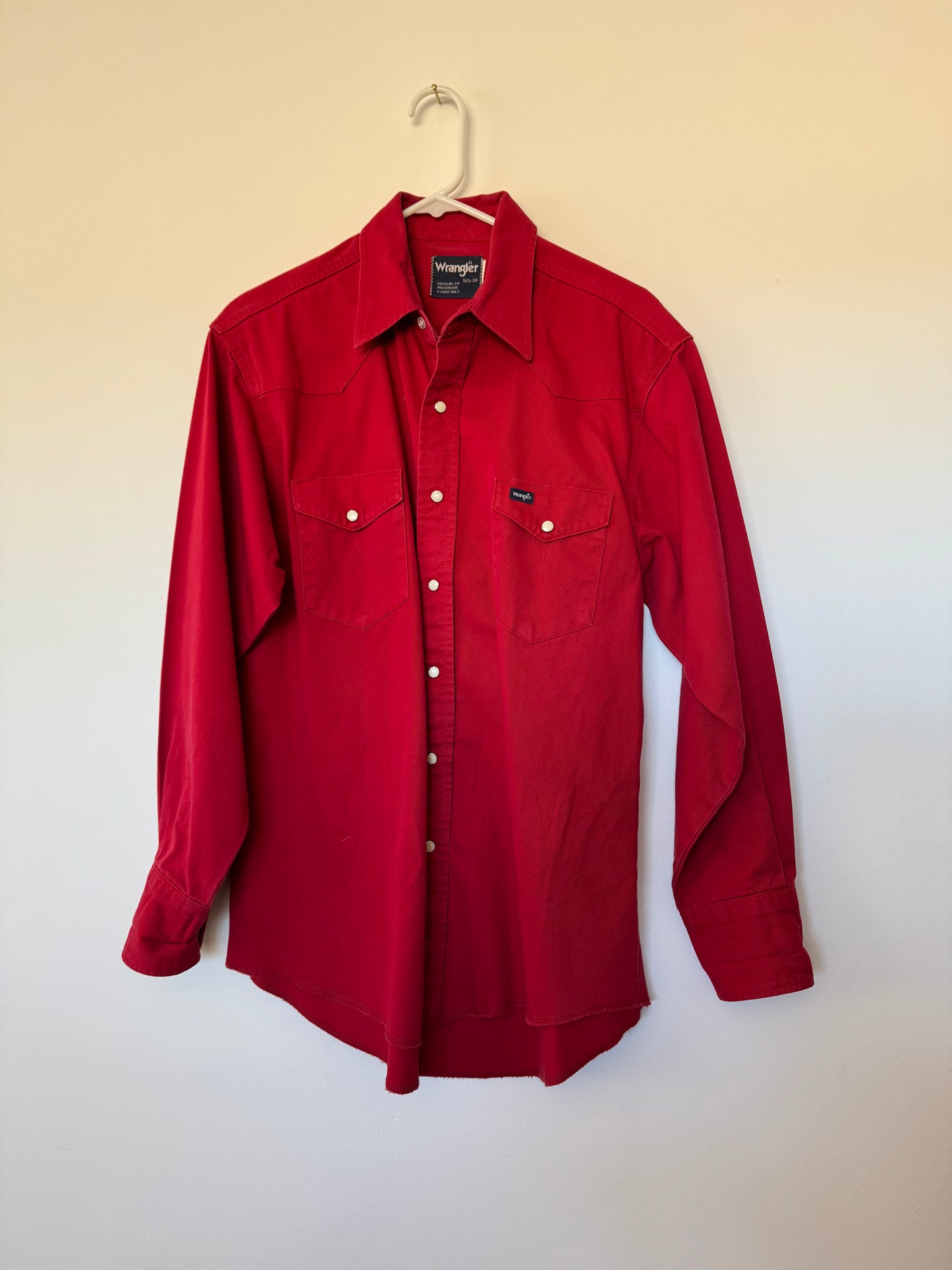 80s red wrangler pearlsnap