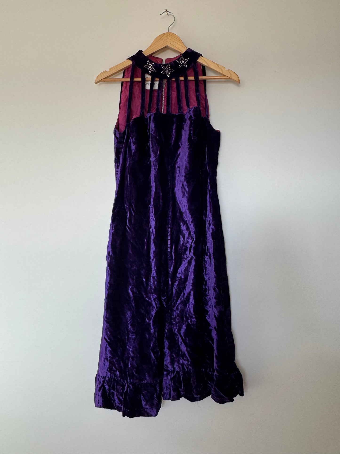 60s Dolly Parton velvet mini Sz S