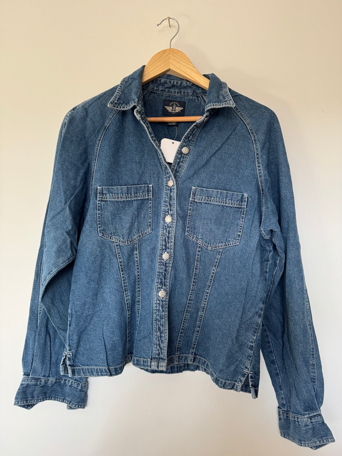 90s denim longsleeve top sz S