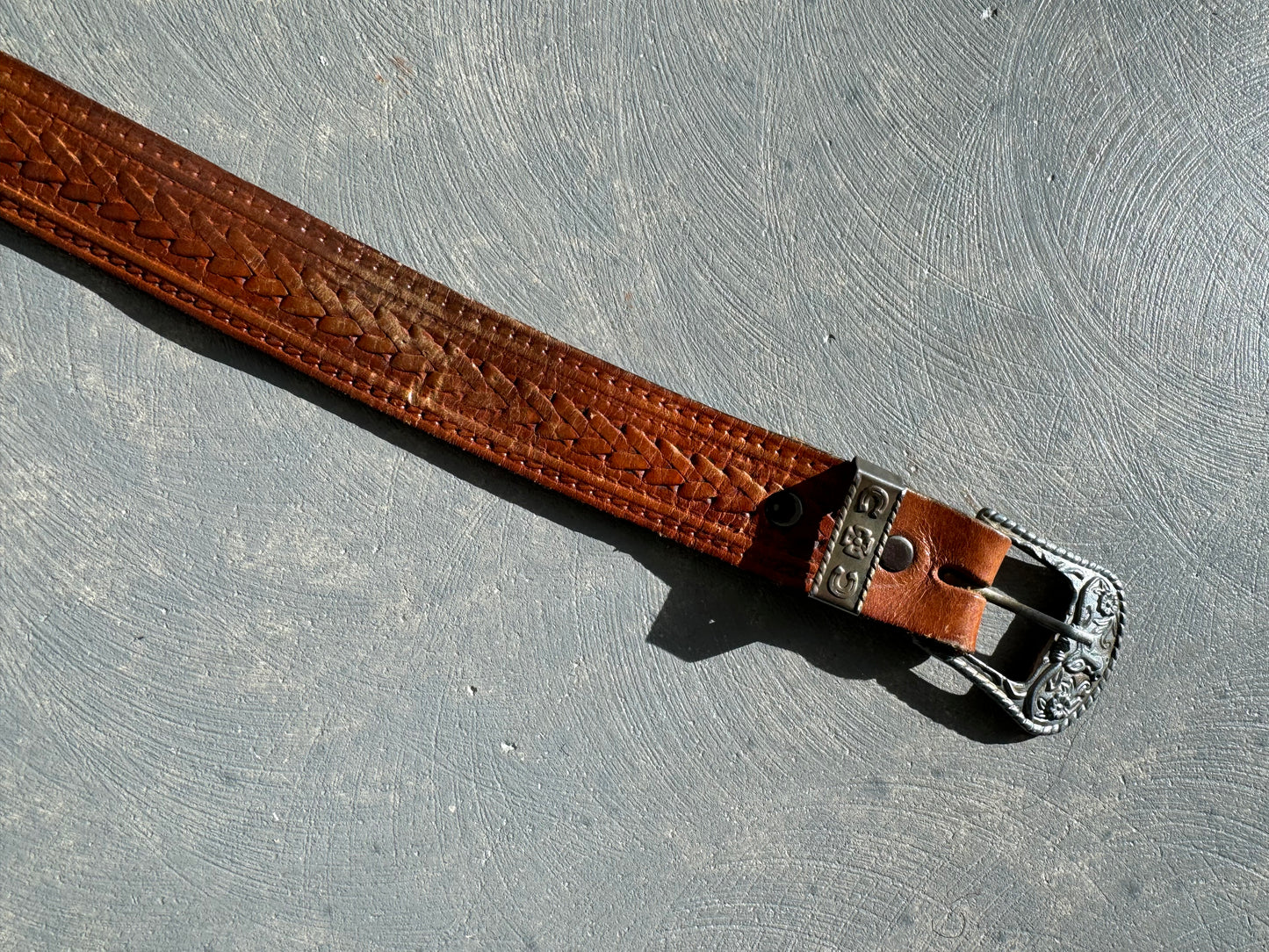 Vintage Tan Horseshoe Belt