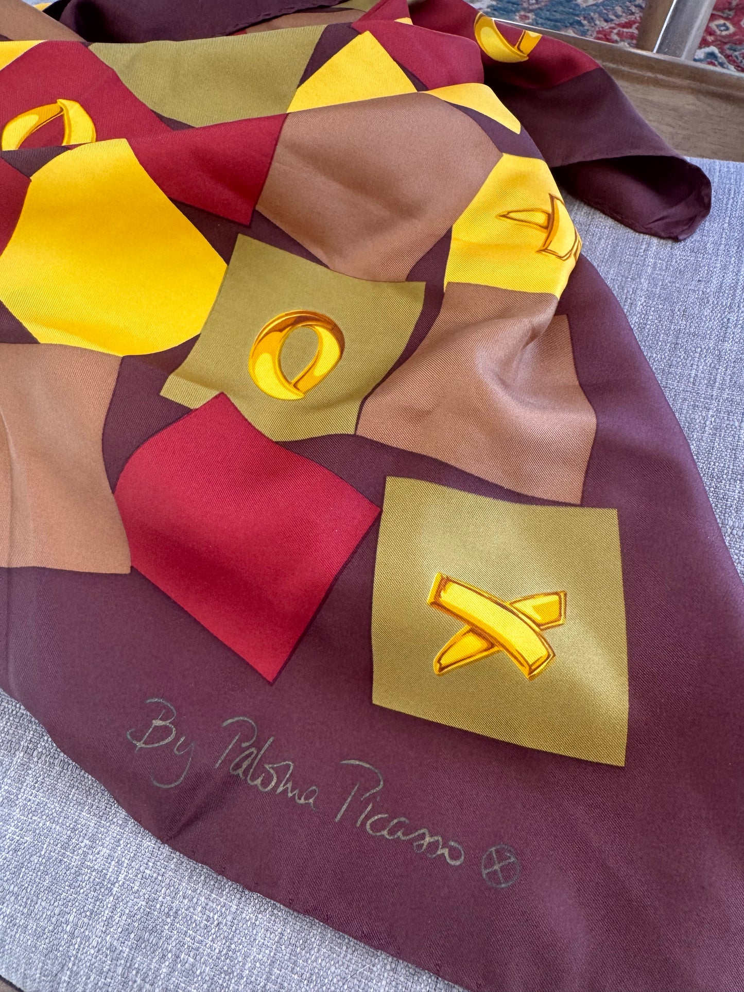 1990s Pablo Picasso “X’s and O’s” Silk Scarf