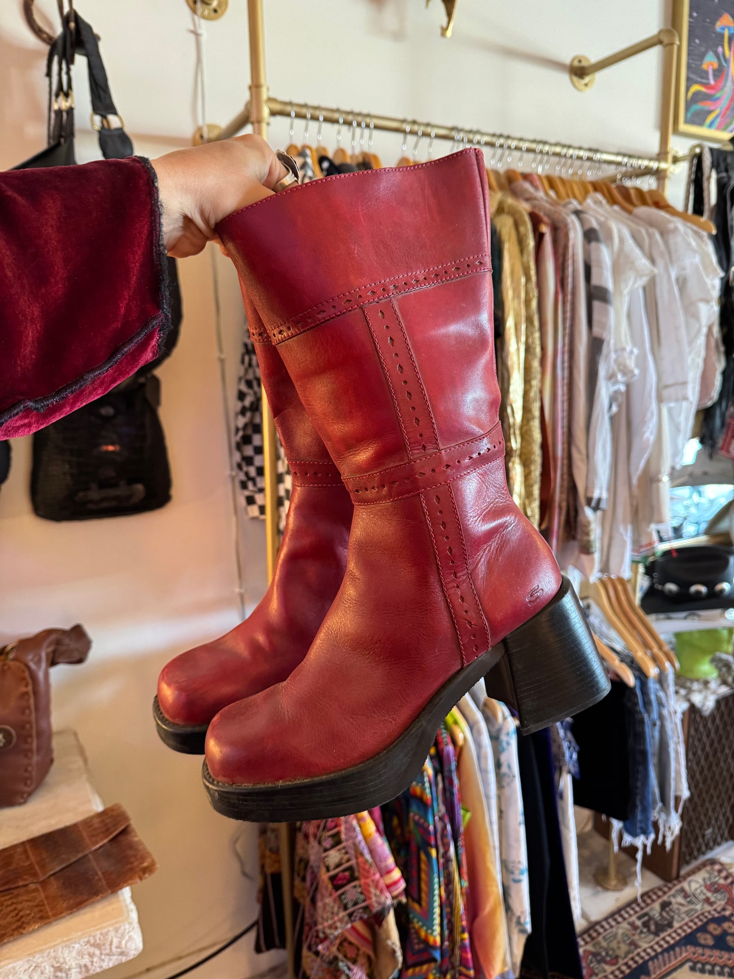 Y2k Red Candies Boots Sz 10