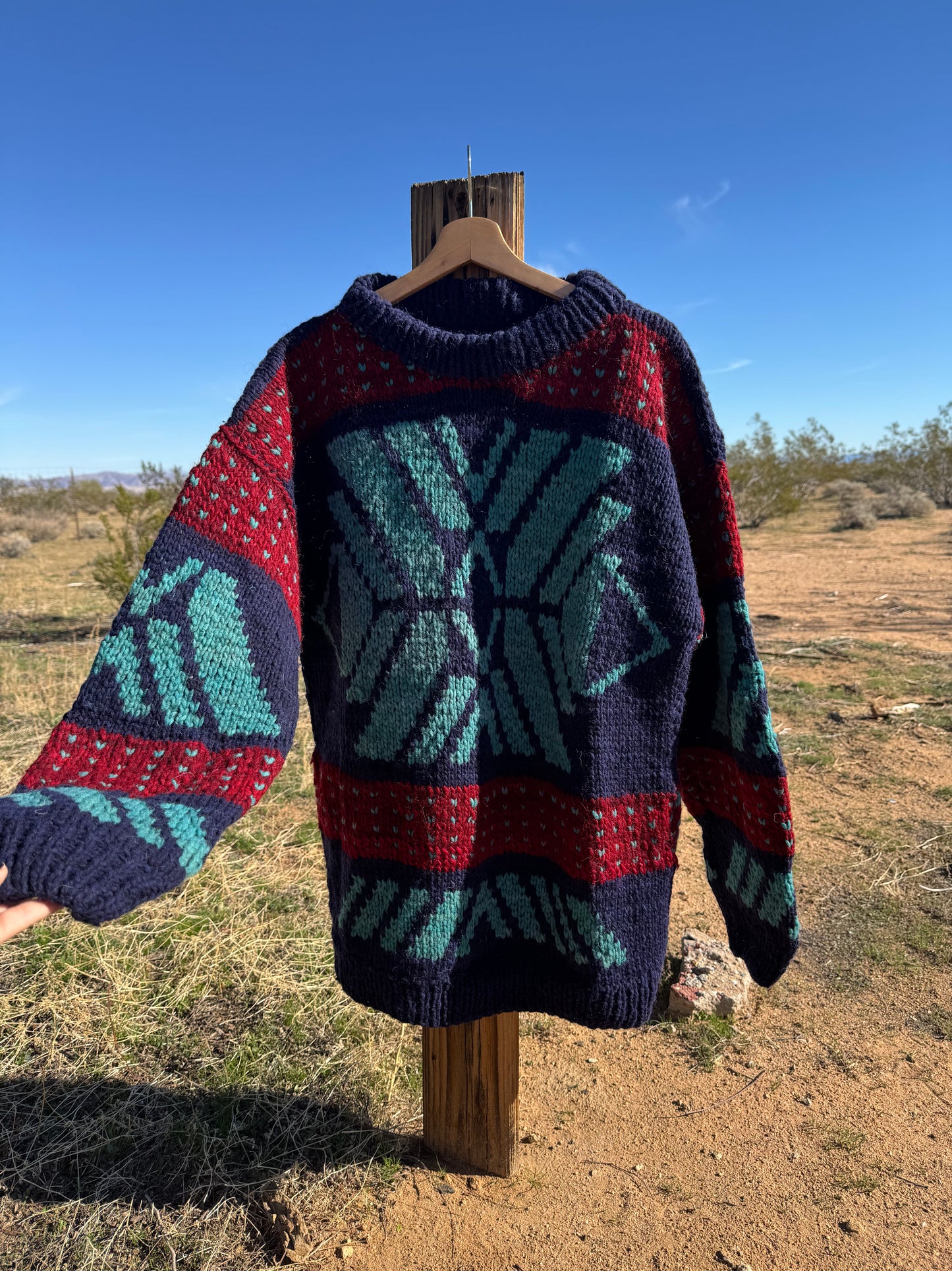 Vintage Woven Southwestern Cowichan Sweater