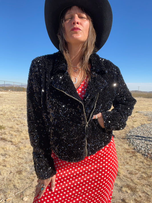 Anthropologie Sequin Bomber Jacket