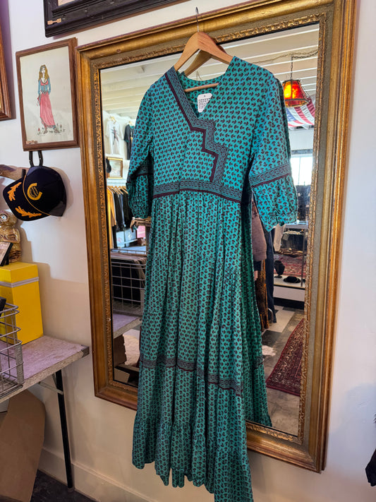 Vintage India turquoise maxi Sz M