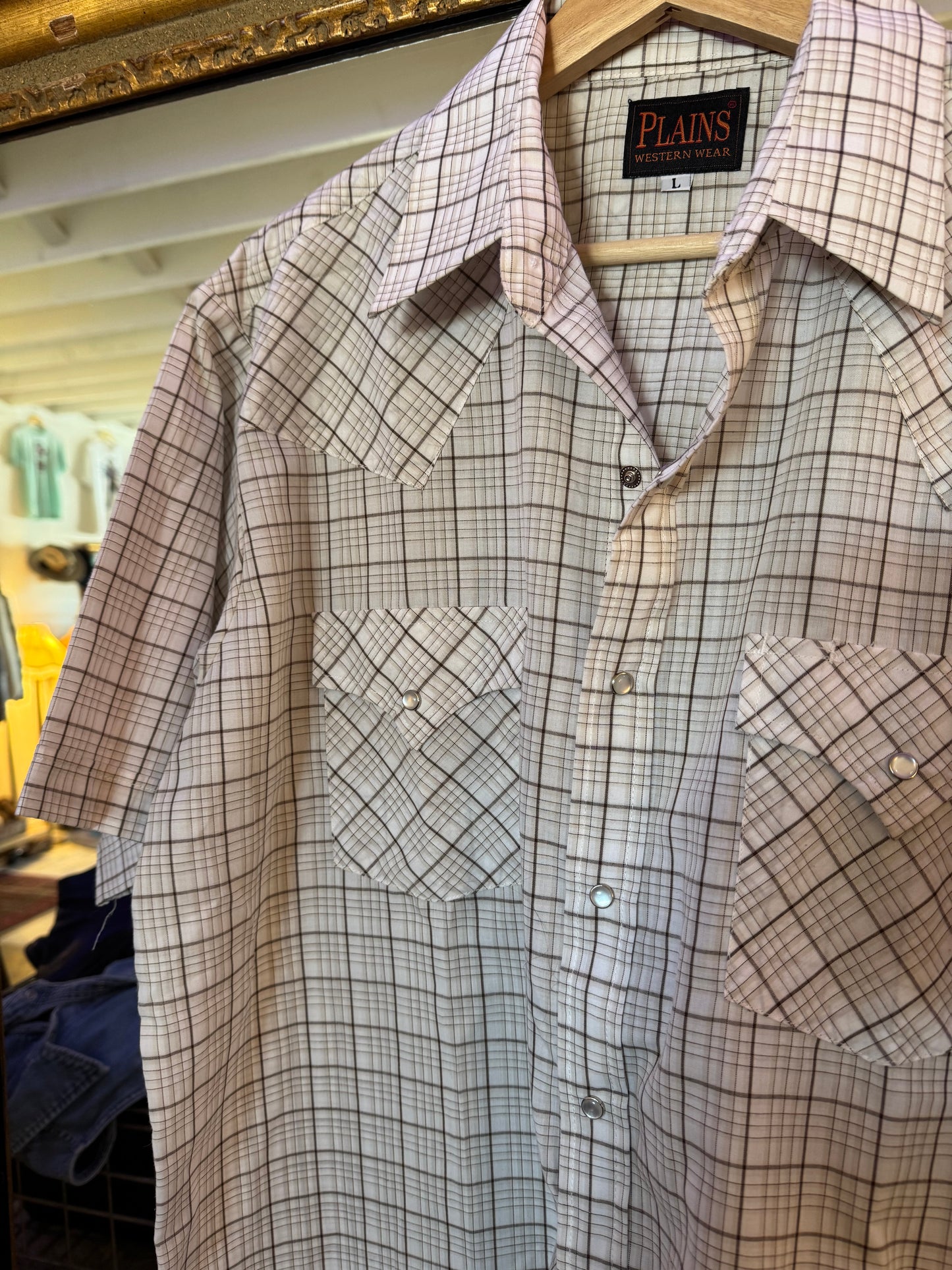 ELY shortsleeve pearlsnap Sz L
