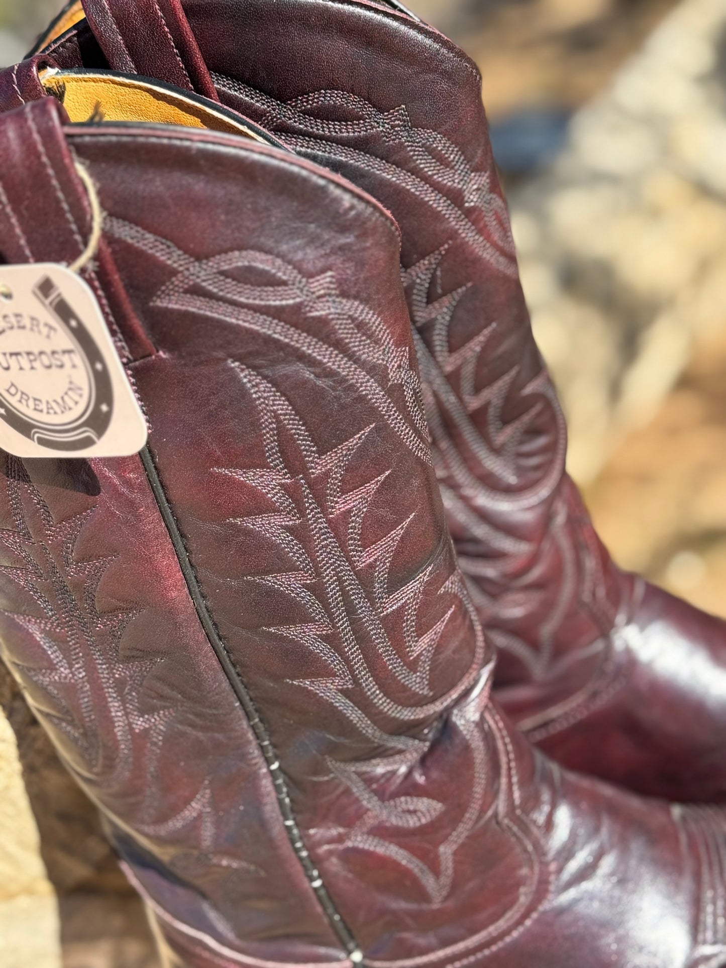 1970s Tony Lama Oxblood Cowboy Boot