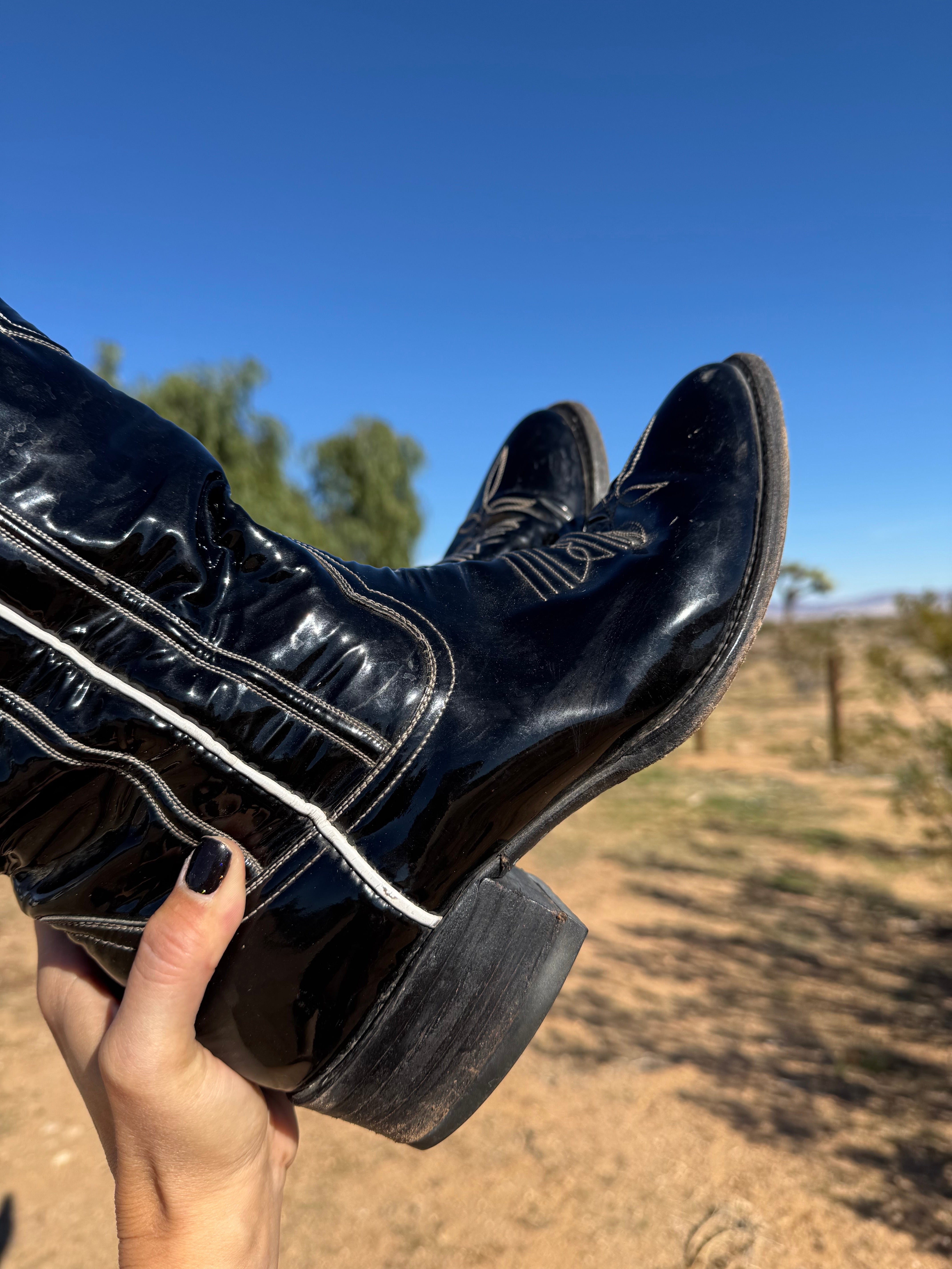 1970s Larry Mahan Patent Leather Cowboy Boots – Desert Dreamin