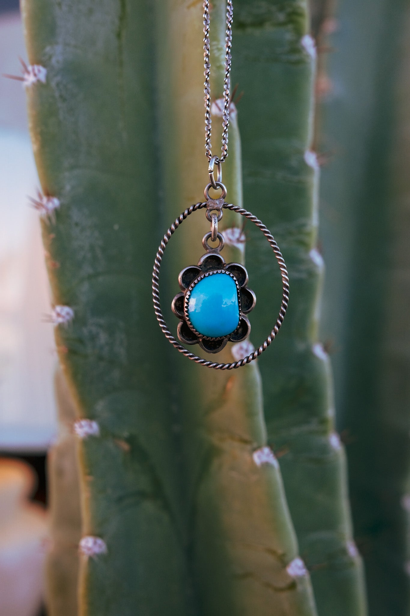 Vintage Turquoise Navajo "Dream Weaver" Necklace