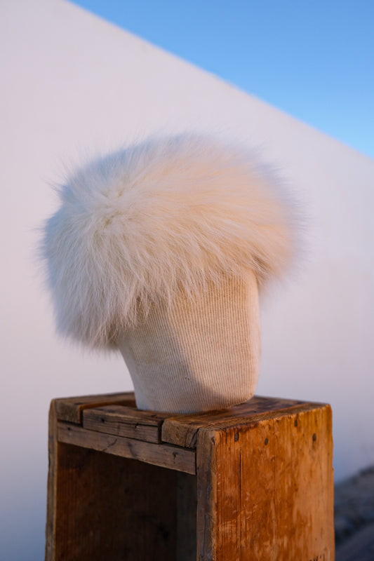 Vintage White Fur "Orb" Hat