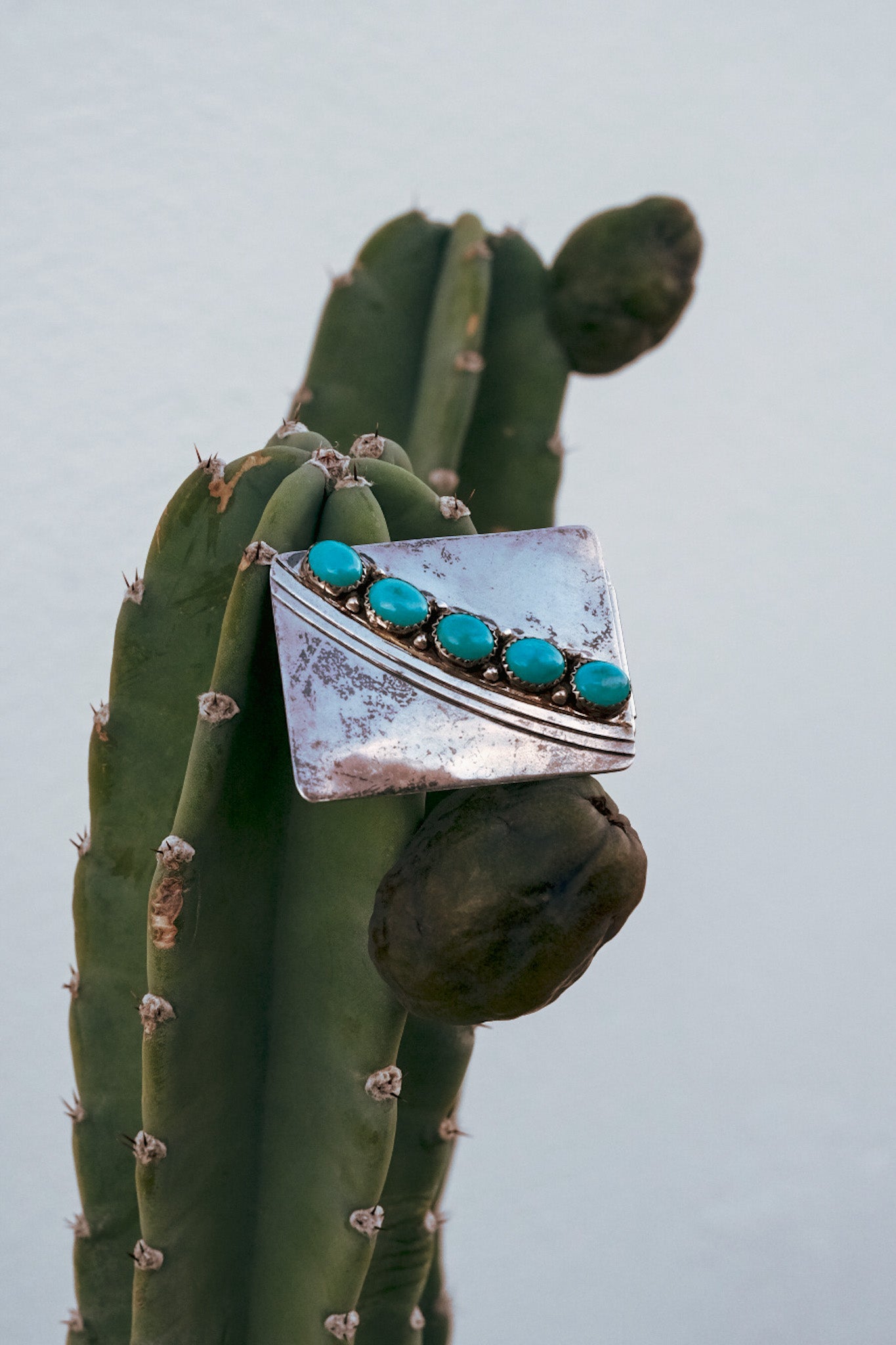 Vintage Sterling Silver & Turquoise Buckle