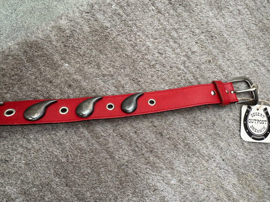Vintage Red Concho made in France belt Sz XS - S