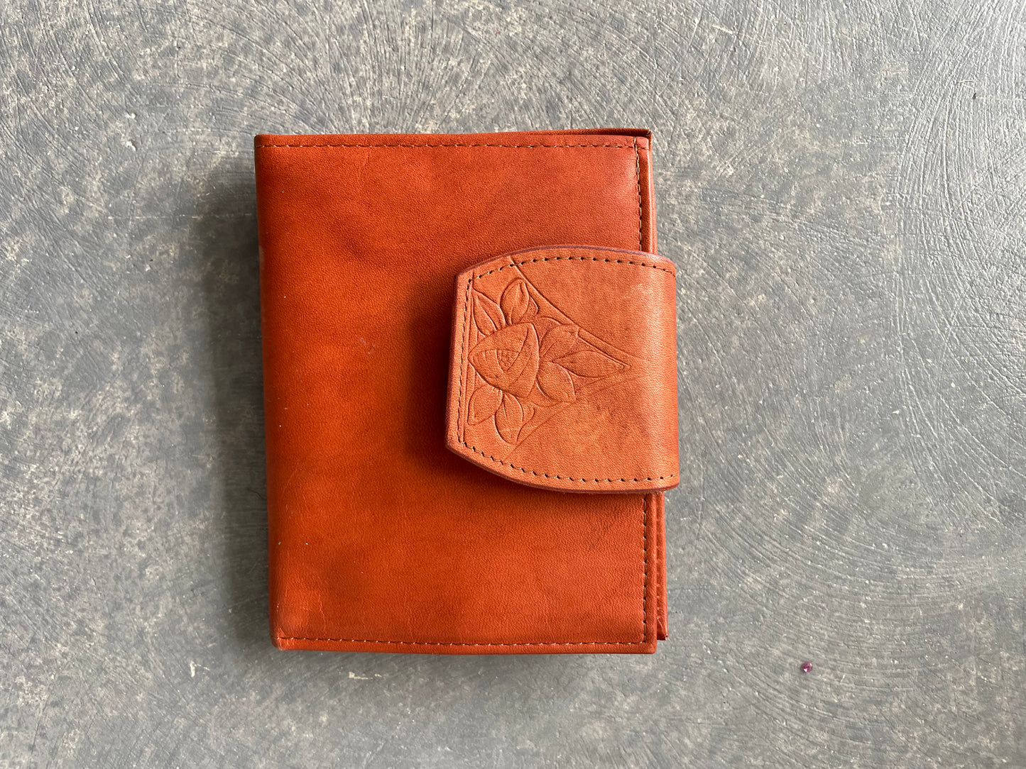 Vintage Orange Leather Wallet