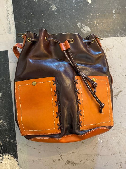 2 tone leather desert bag