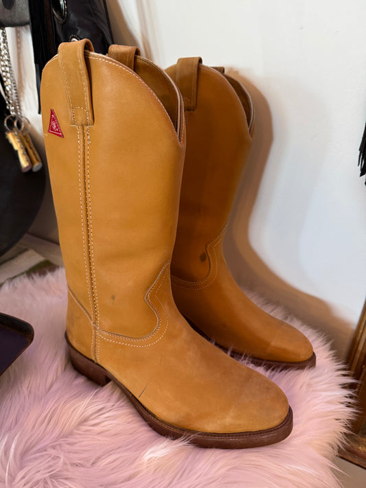 Tan leather boots
