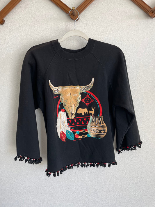 80s Arizona fringe sweater Sz S