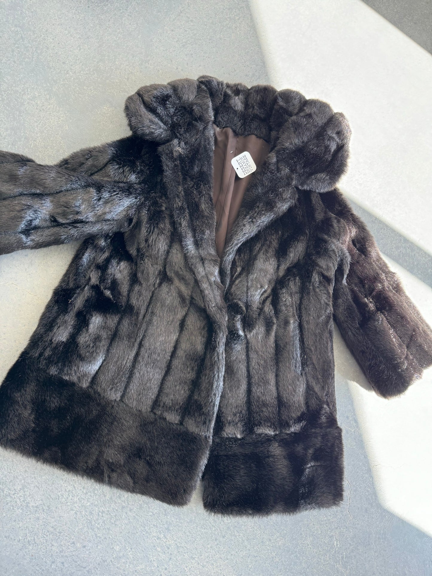 70s Faux Fur Swing Coat Sz Large