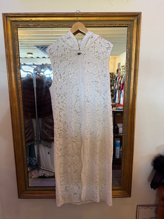 Upcycled vintage lace duster