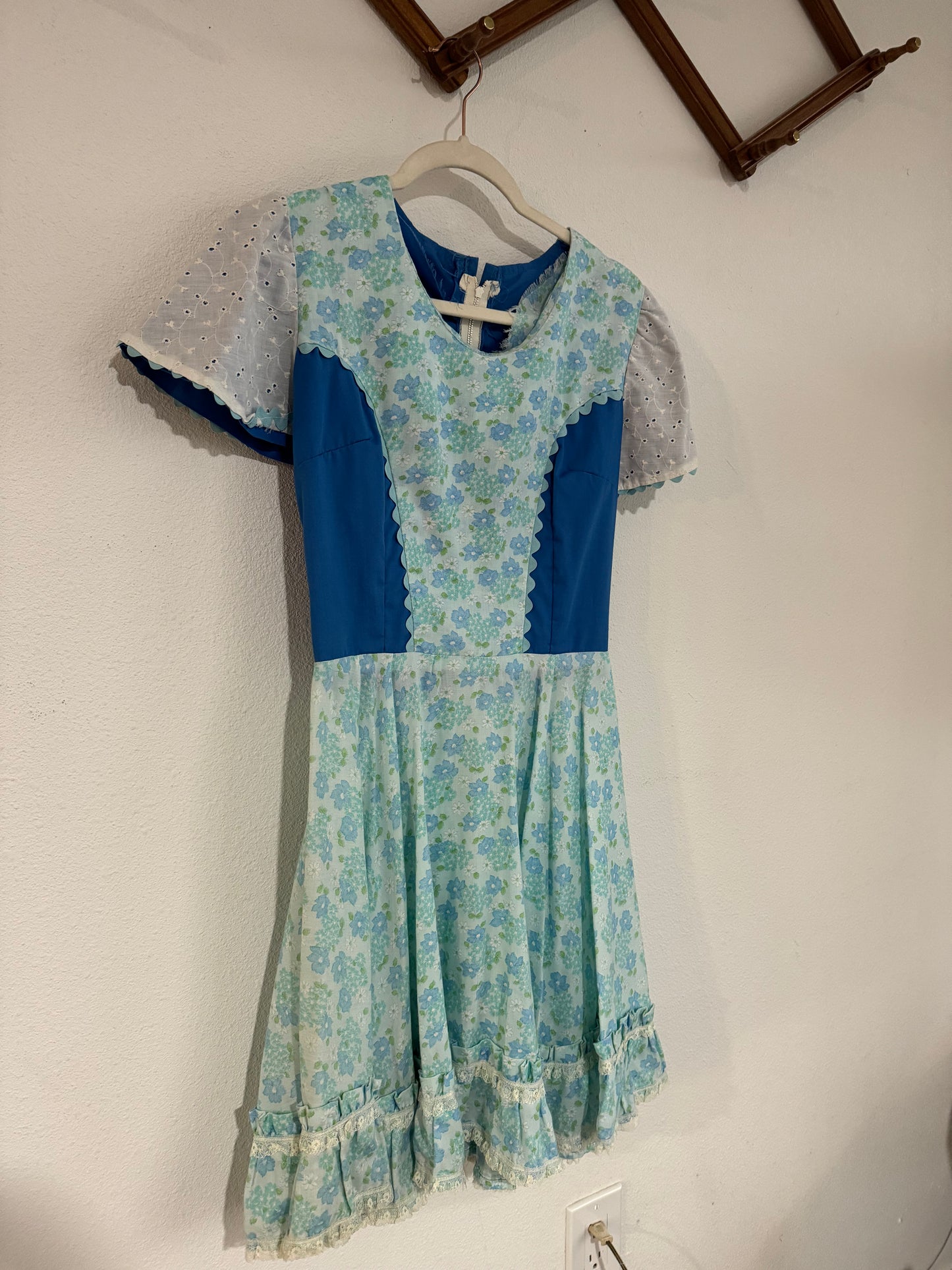 70s Handmade Cotton Dress Sz S