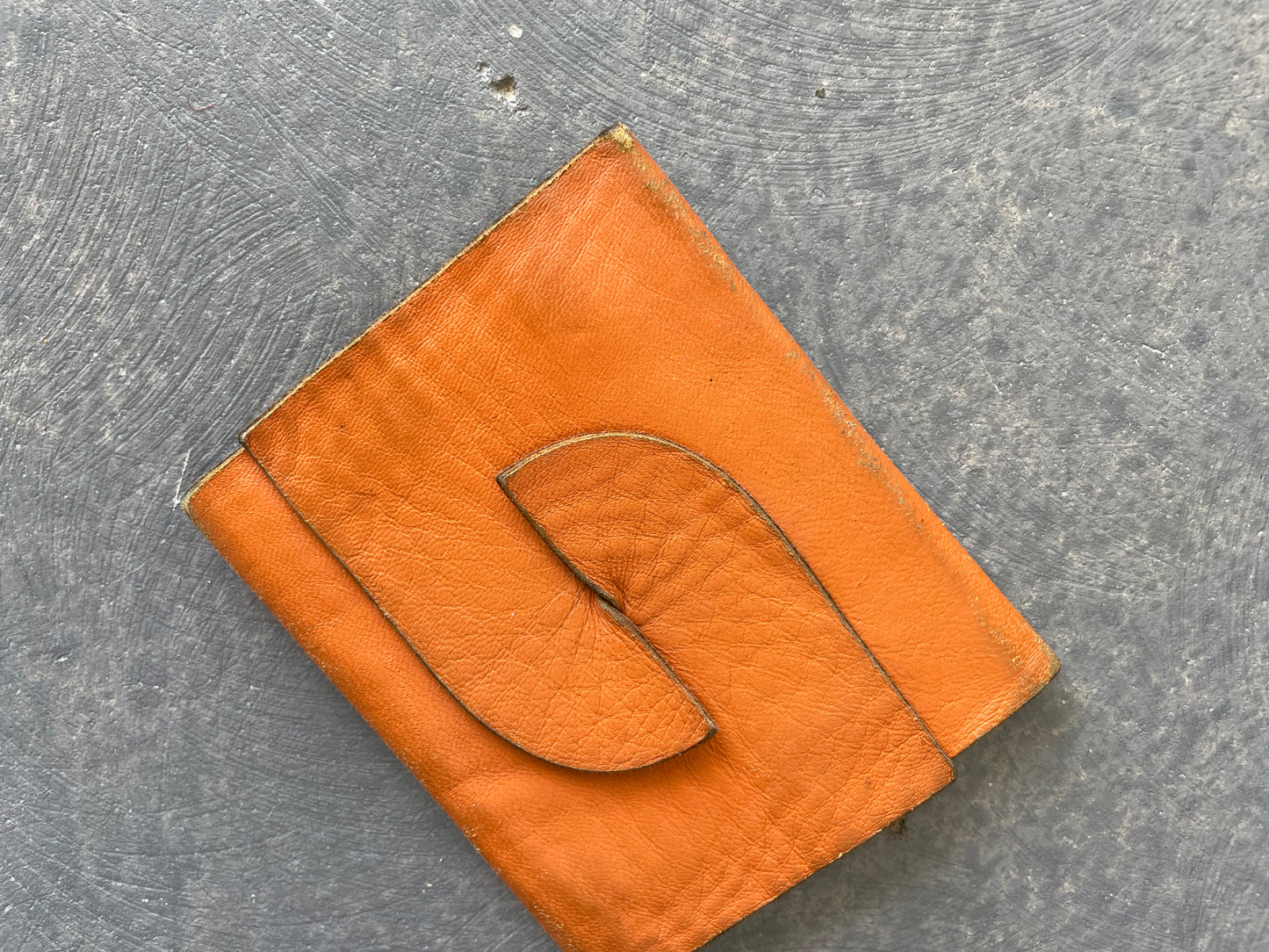 Orange leather card wallet