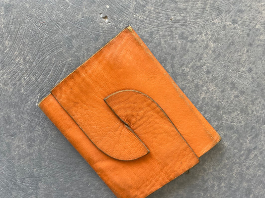 Orange leather card wallet