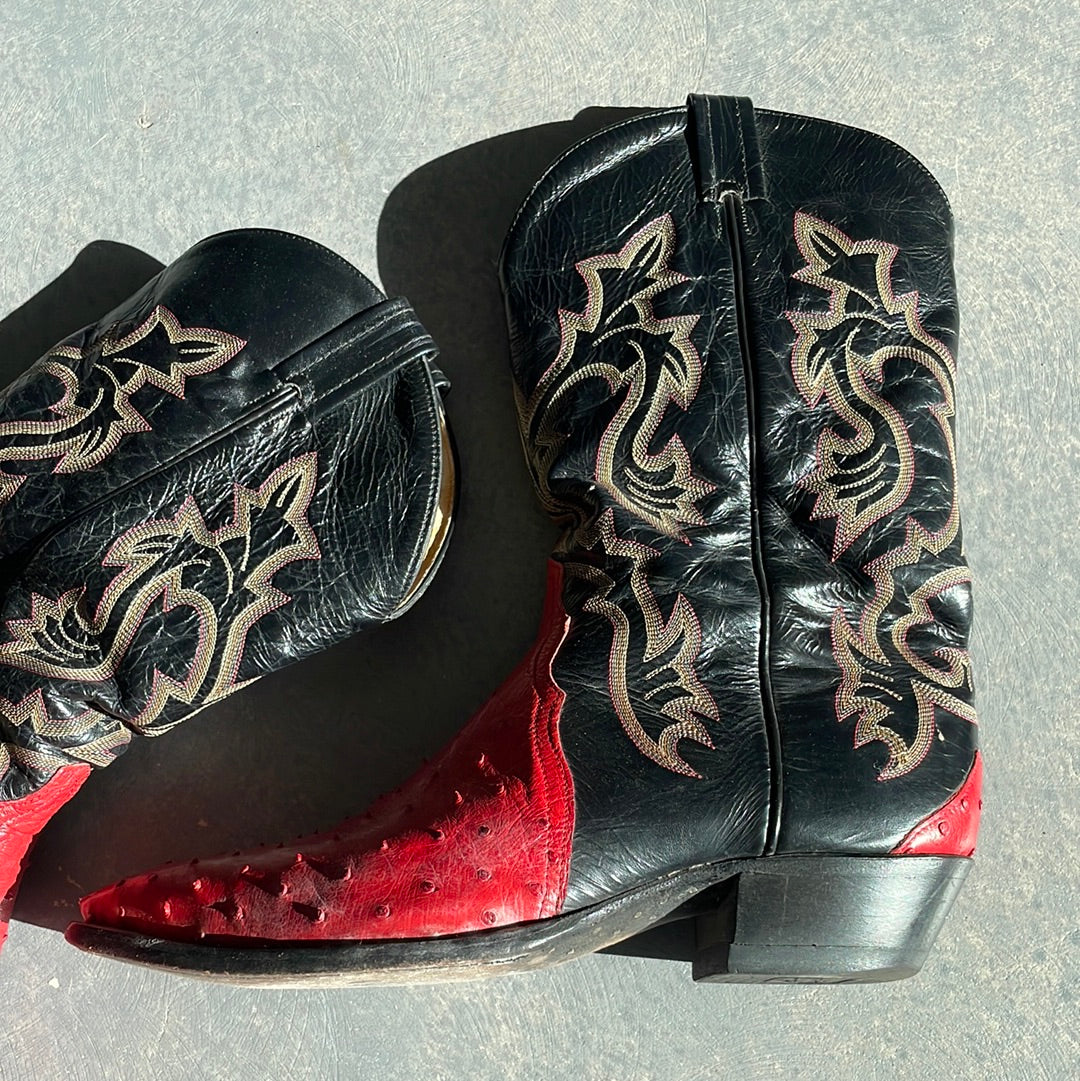 Vintage Red & Black Tony Lamas Sz 12