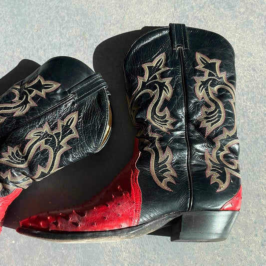 Vintage Red & Black Tony Lamas Sz 12
