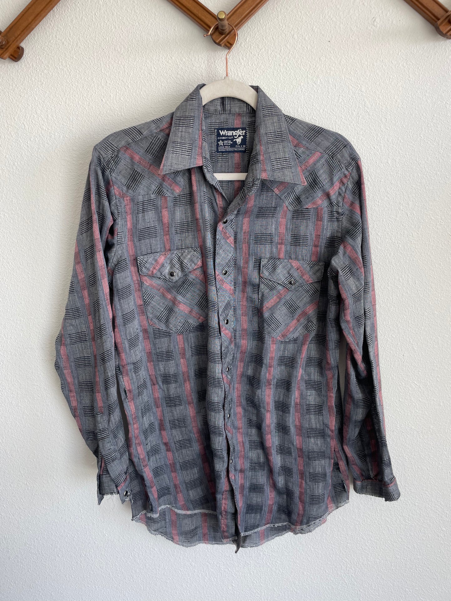 Vintage Wrangler pearlsnap Sz M