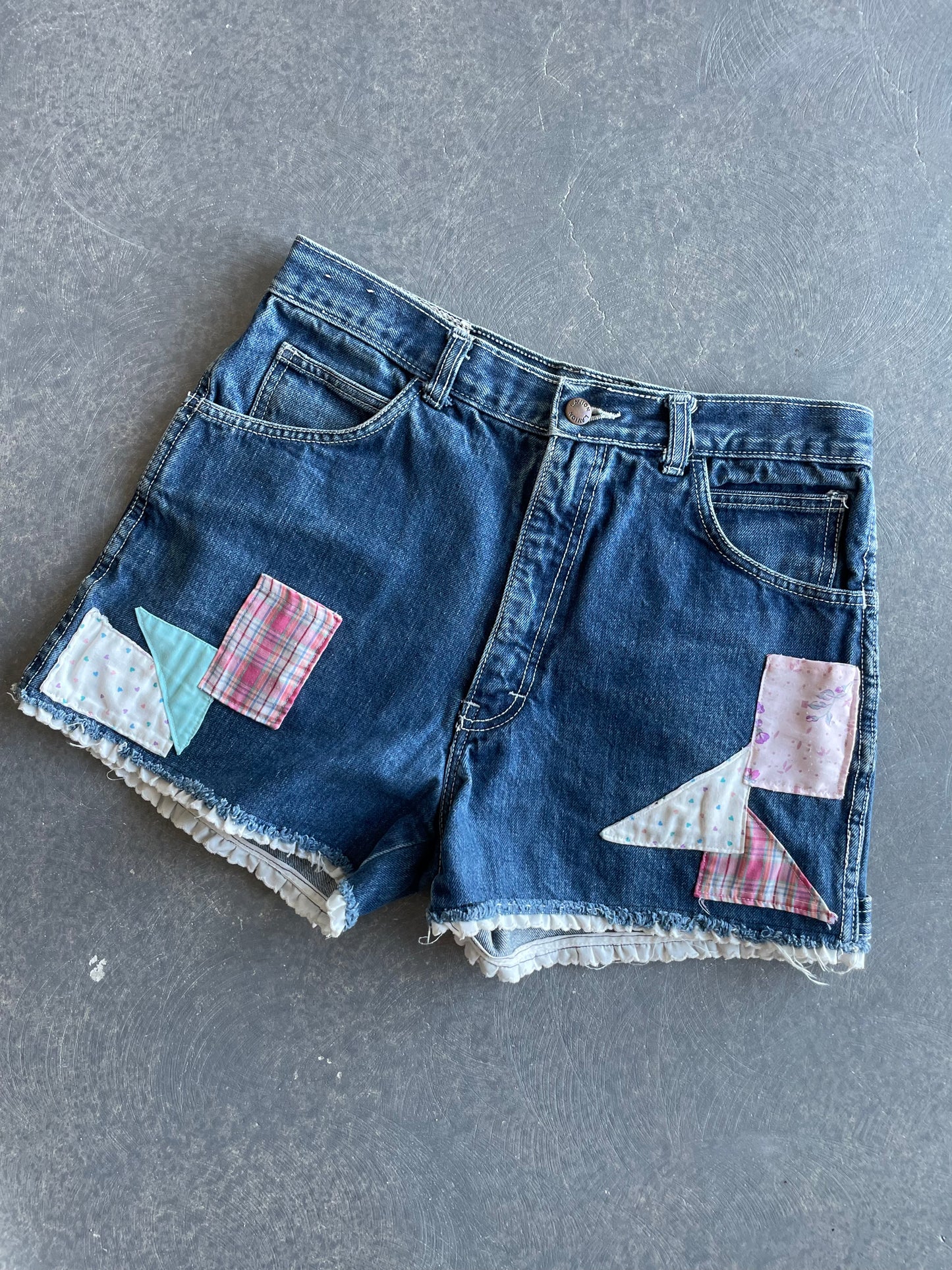 Denim Patchwork Shorts Sz 29