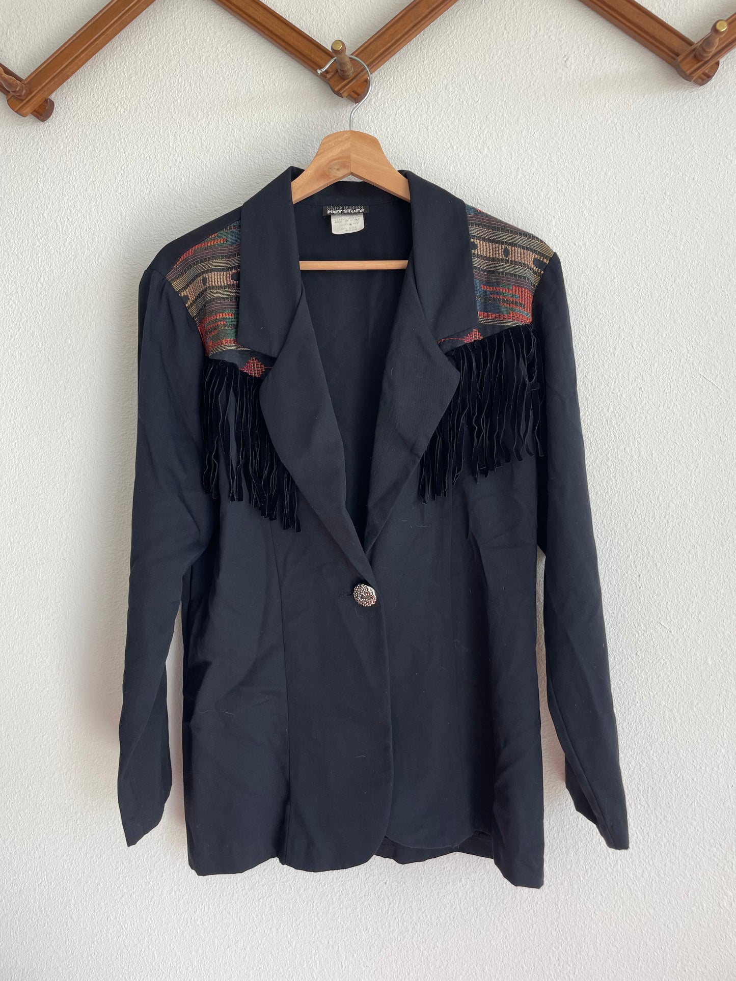 90s Fringe Tapestry Blazer