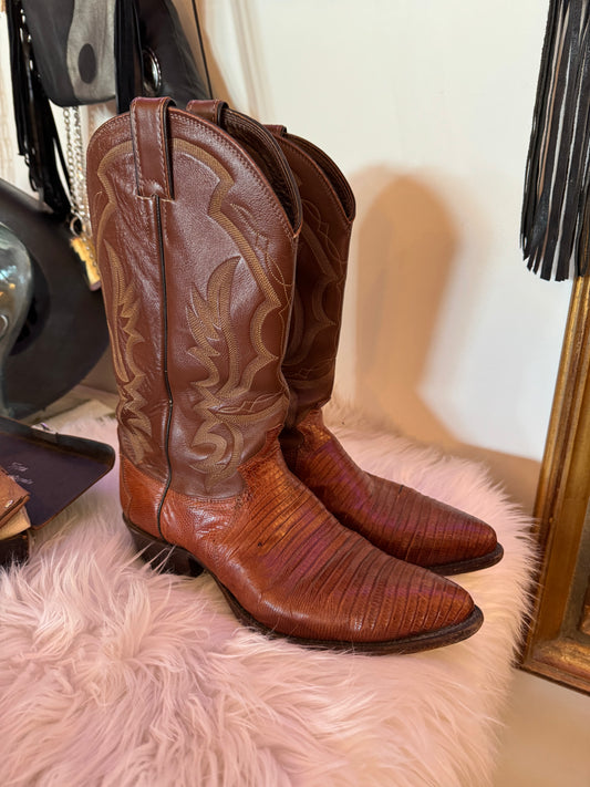 Vintage brown lizard boots