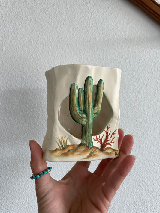 Vintage Cactus Tea Light