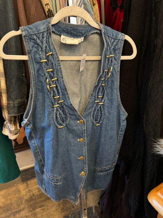 Vintage Denim Vest Sz M