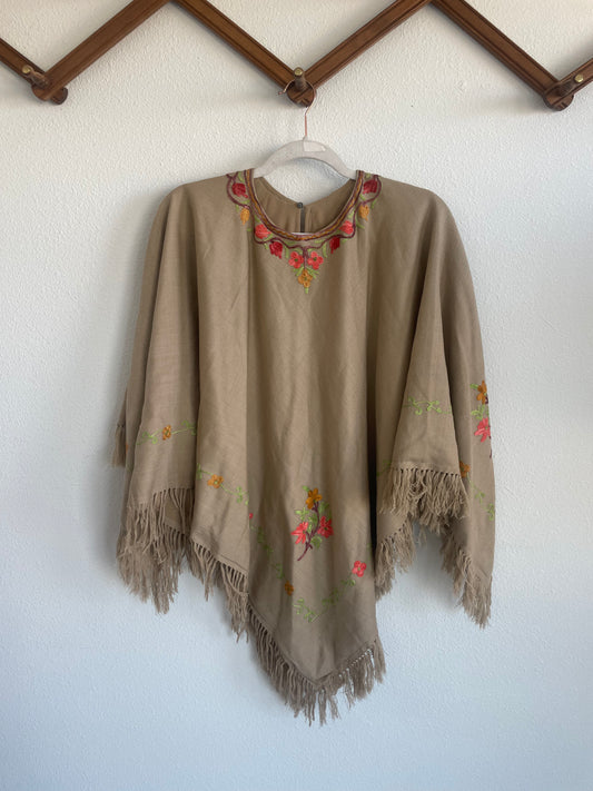 Vintage Embroidered Poncho