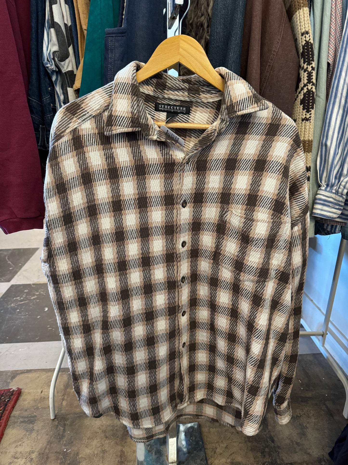 Vintage Plaid Flannel Sz L